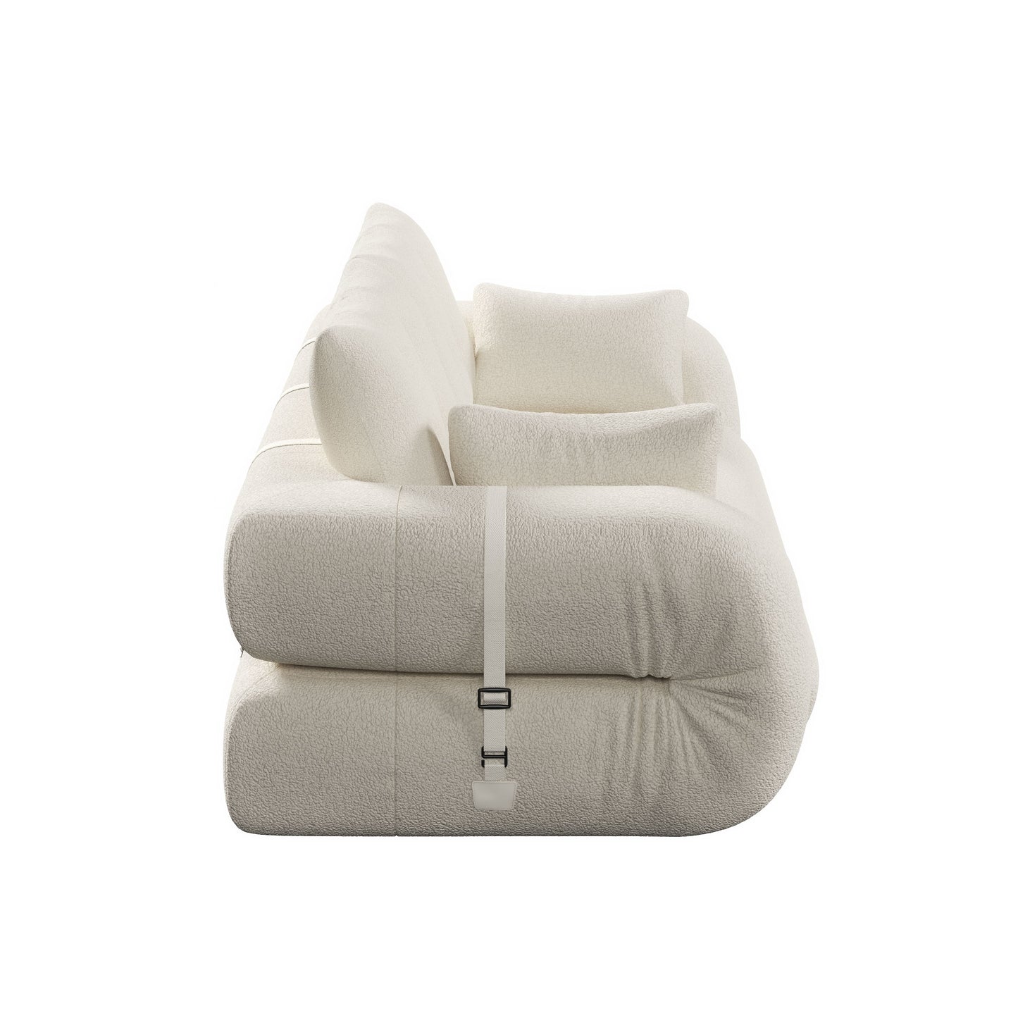 Human Dog Bed, Lazy Sofa Couch, Multifunctional Foldable Sofa Bed, 3 In 1 Teddy Fabric Sleeper Sofa Bed For Living Room Guest Bed, Playroom - Beige