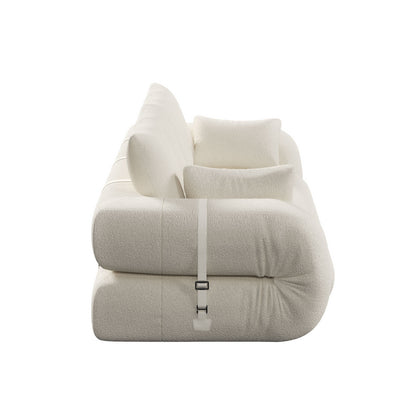 Human Dog Bed, Lazy Sofa Couch, Multifunctional Foldable Sofa Bed, 3 In 1 Teddy Fabric Sleeper Sofa Bed For Living Room Guest Bed, Playroom - Beige