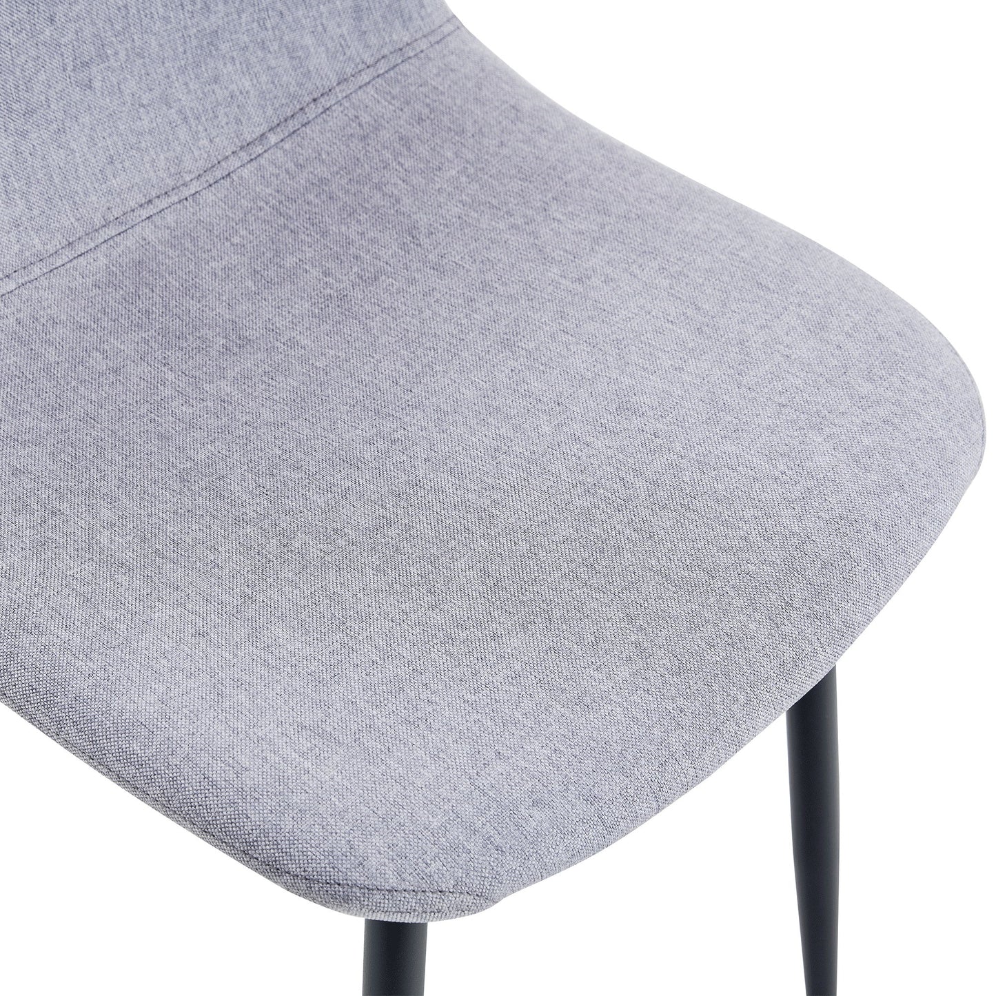 (Set of 4) Fabric Back And Metal Combined Spoon Chairs Perfectly Matching Minimalist And Scandinavian Style Homes - Gray / Black