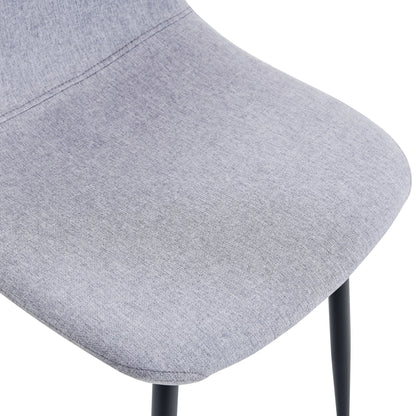 (Set of 4) Fabric Back And Metal Combined Spoon Chairs Perfectly Matching Minimalist And Scandinavian Style Homes - Gray / Black