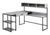 Computer Desk, Home Office Corner, Storage Drawers, L Shape, Laptop, Contemporary & Modern - Gray