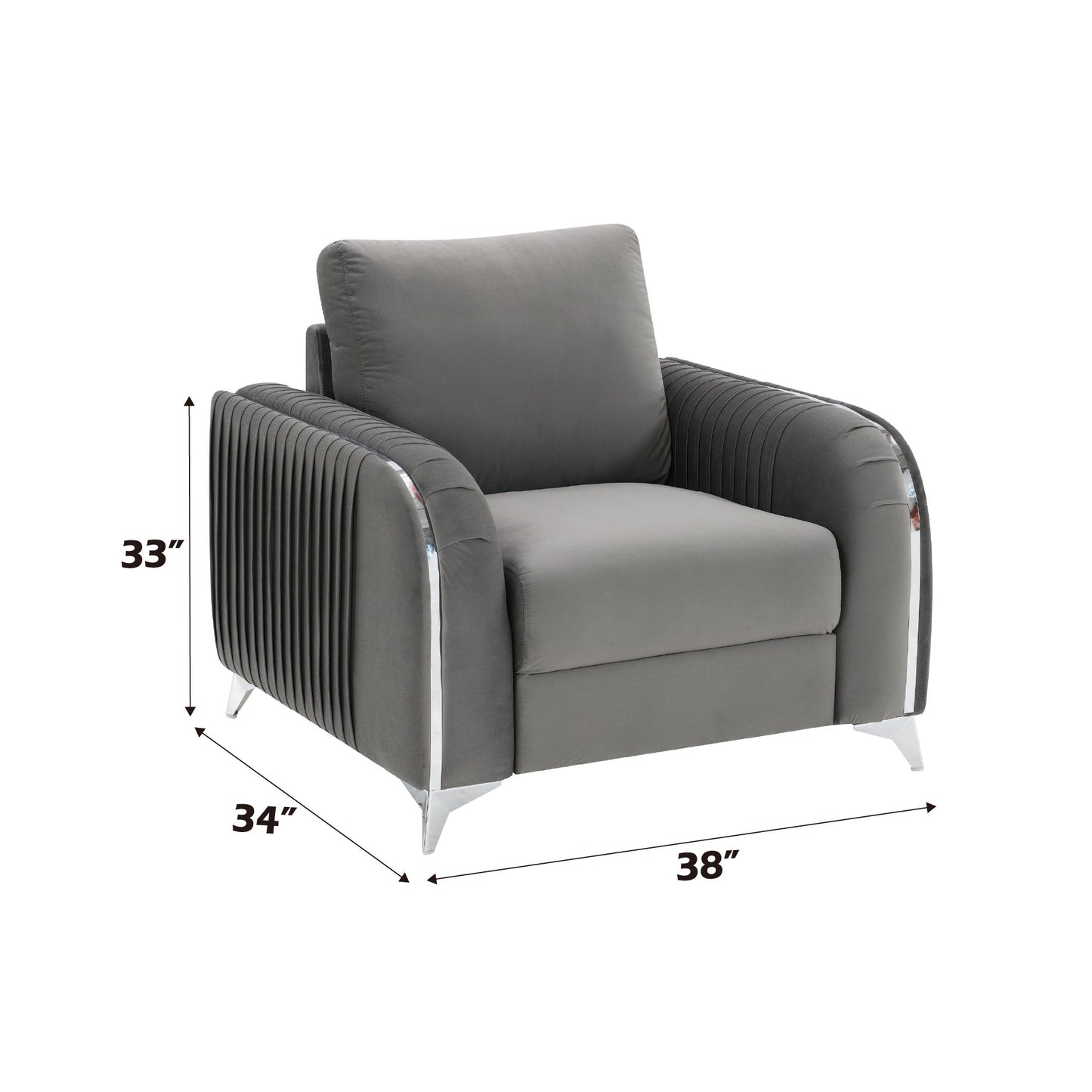 Wenona - Series 4 Pieces Living Room Set With A Coffee Table - Black / Gray