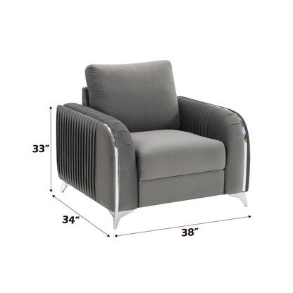 Wenona - Series 4 Pieces Living Room Set With A Coffee Table - Black / Gray