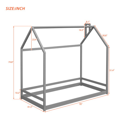 Twin Size Playhouse Bed - Gray