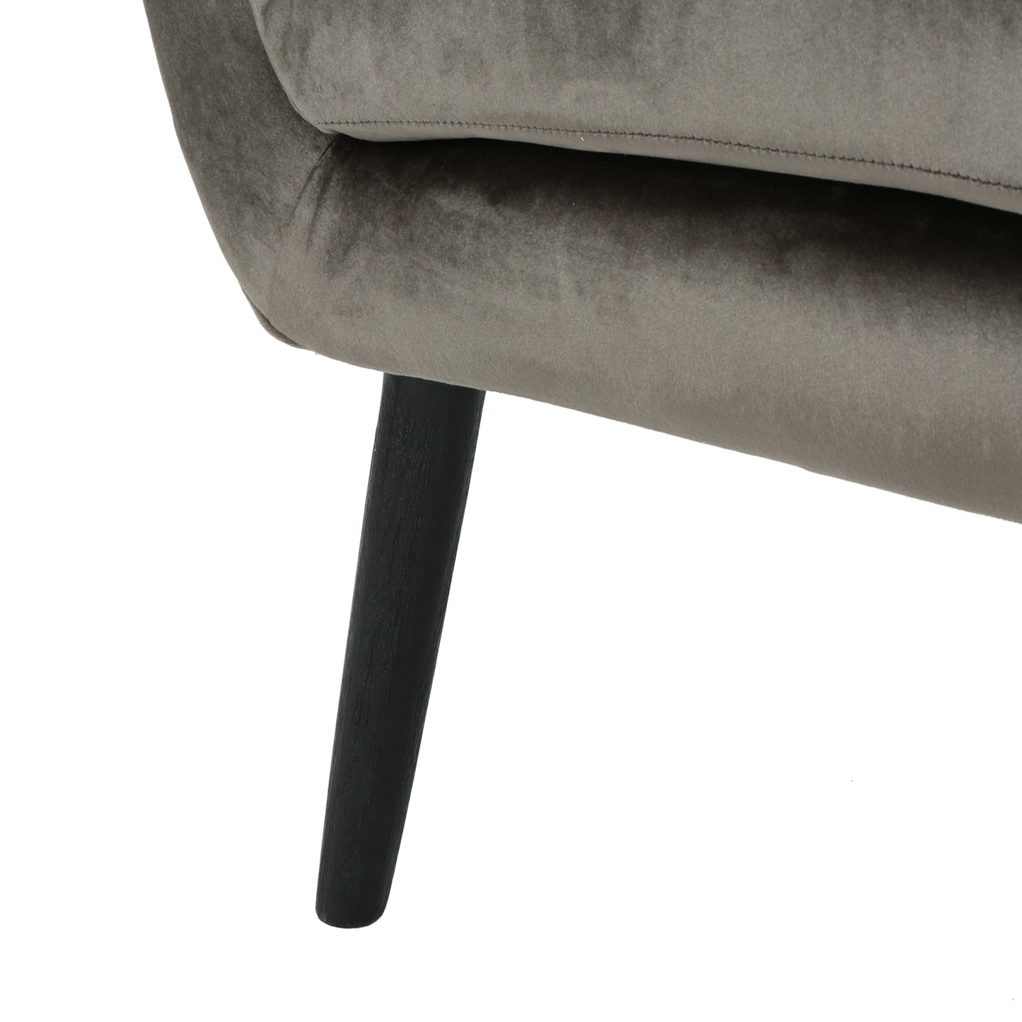 Modern Velvet Arm Chair With Tufted Wingback Design - Gray