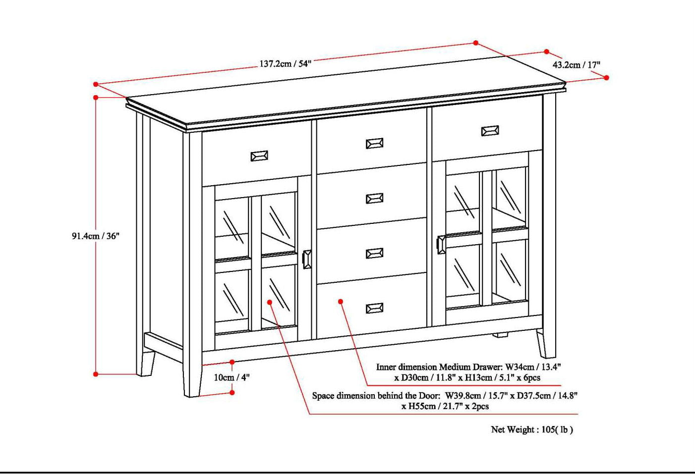 Artisan - Sideboard Buffet - Distressed Gray