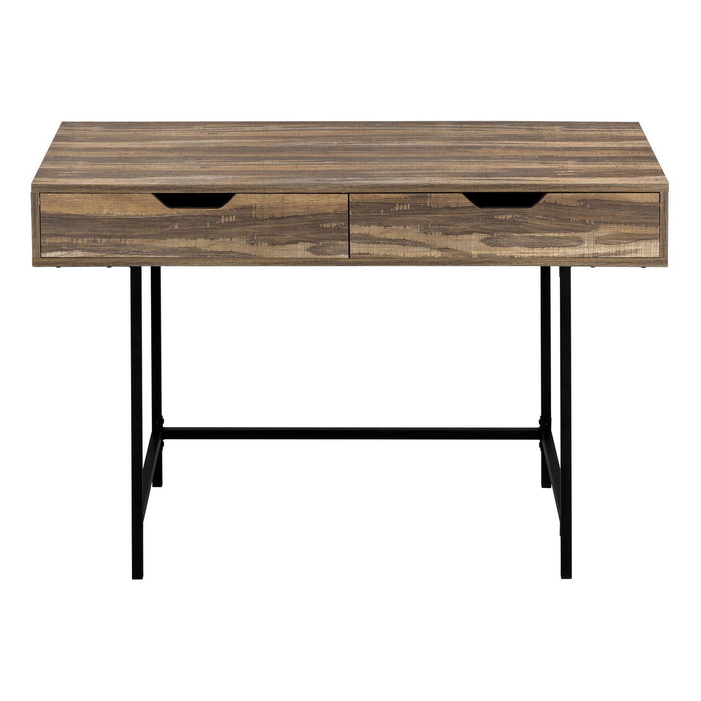 Computer Desk For Home Office, Laptop, Storage Drawers, Contemporary Versatile Placement - Brown