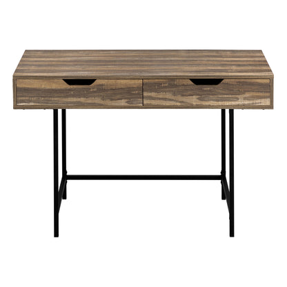 Computer Desk For Home Office, Laptop, Storage Drawers, Contemporary Versatile Placement - Brown