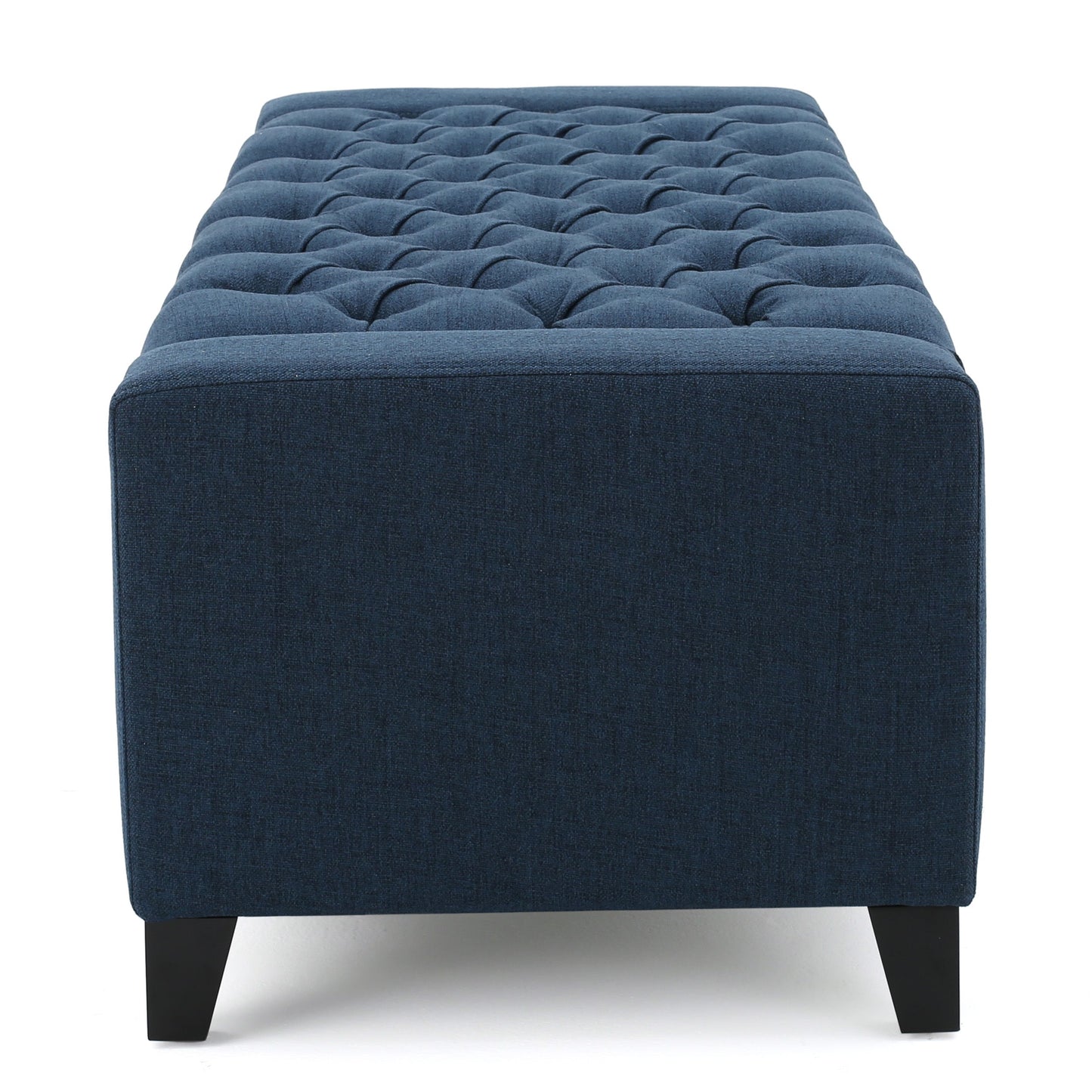 Guernsey - Ottoman Fabric Storage With Tufted Top - Navy Blue