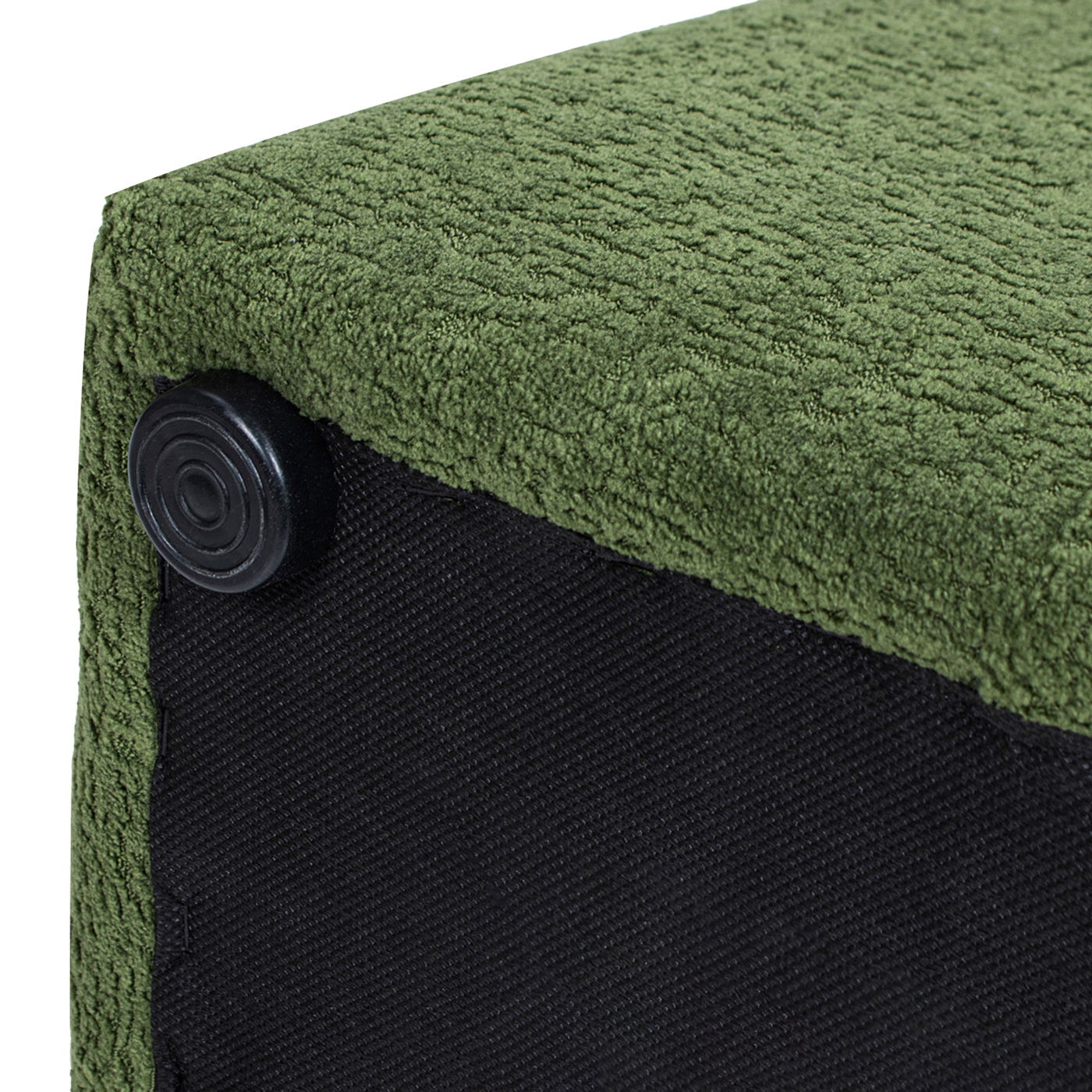 Oliver - Tapered Square Upholstered Ottoman - Moss Green Fleeced
