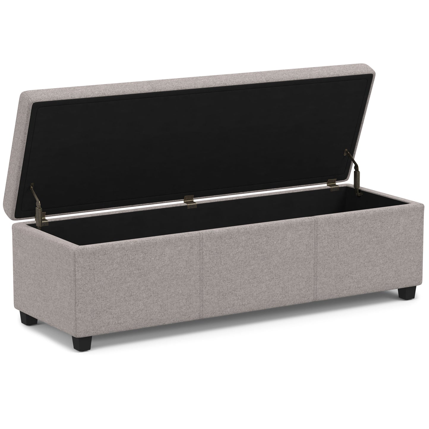 Avalon - Extra Large Storage Ottoman Bench - Cloud Gray