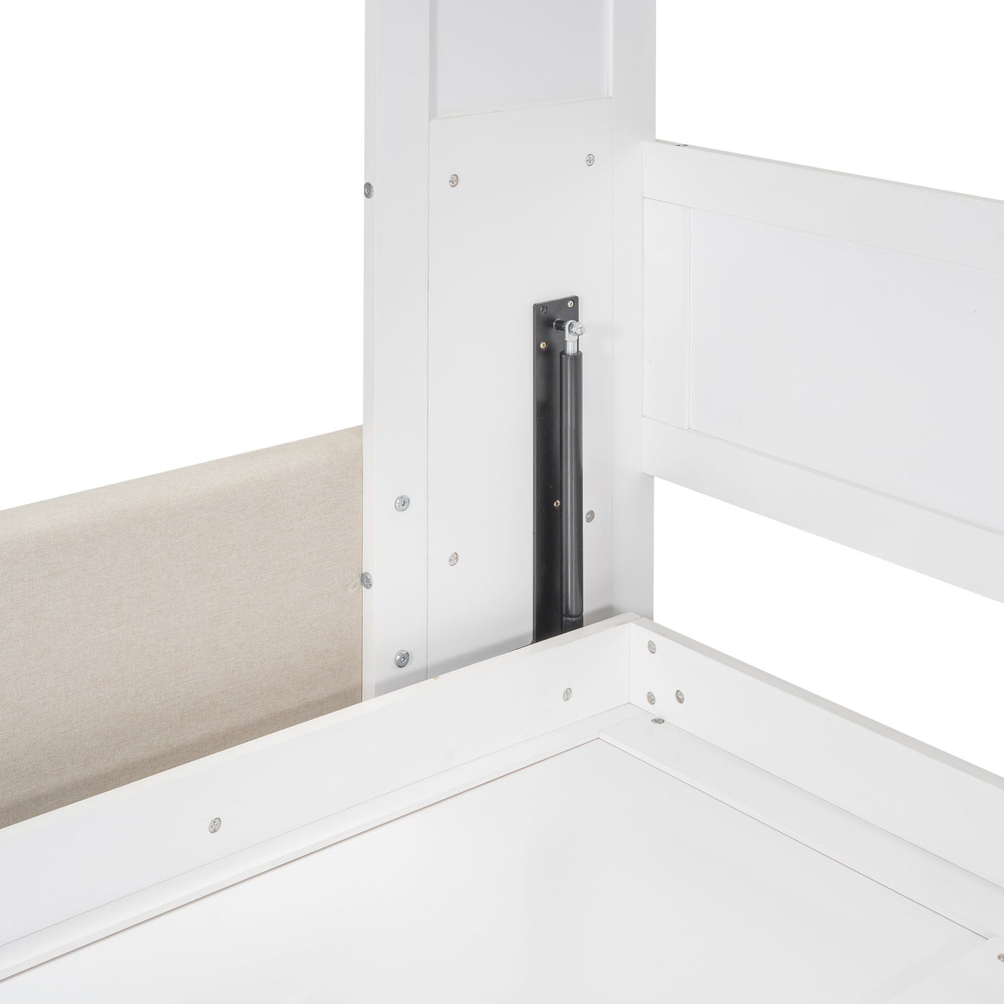 Queen Size Murphy Wall Bed With Cushion - White