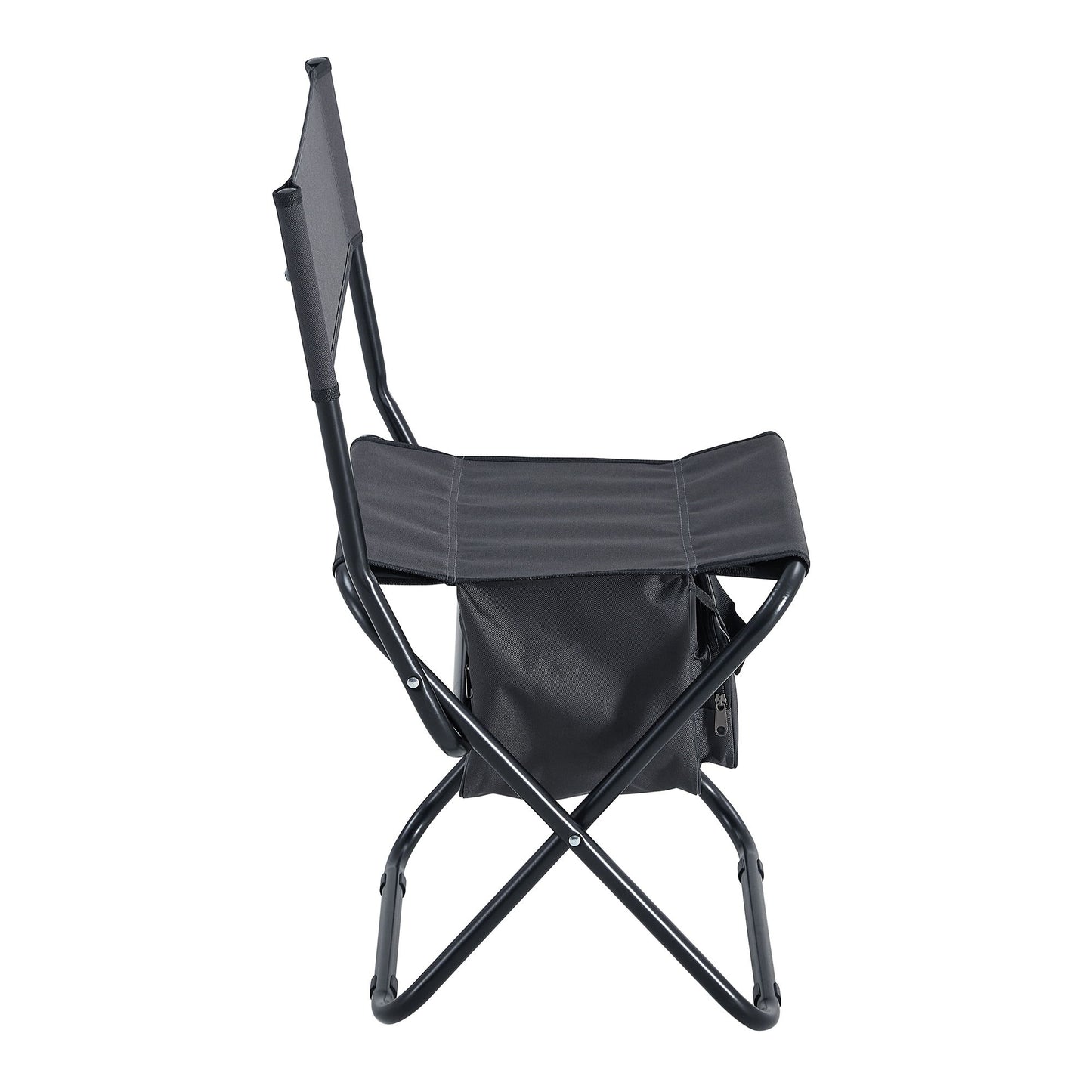Folding Outdoor Chairs With Storage Bag, Portable Chair For Indoor, Outdoor Camping, Picnics And Fishing (Set of 2) - Gray