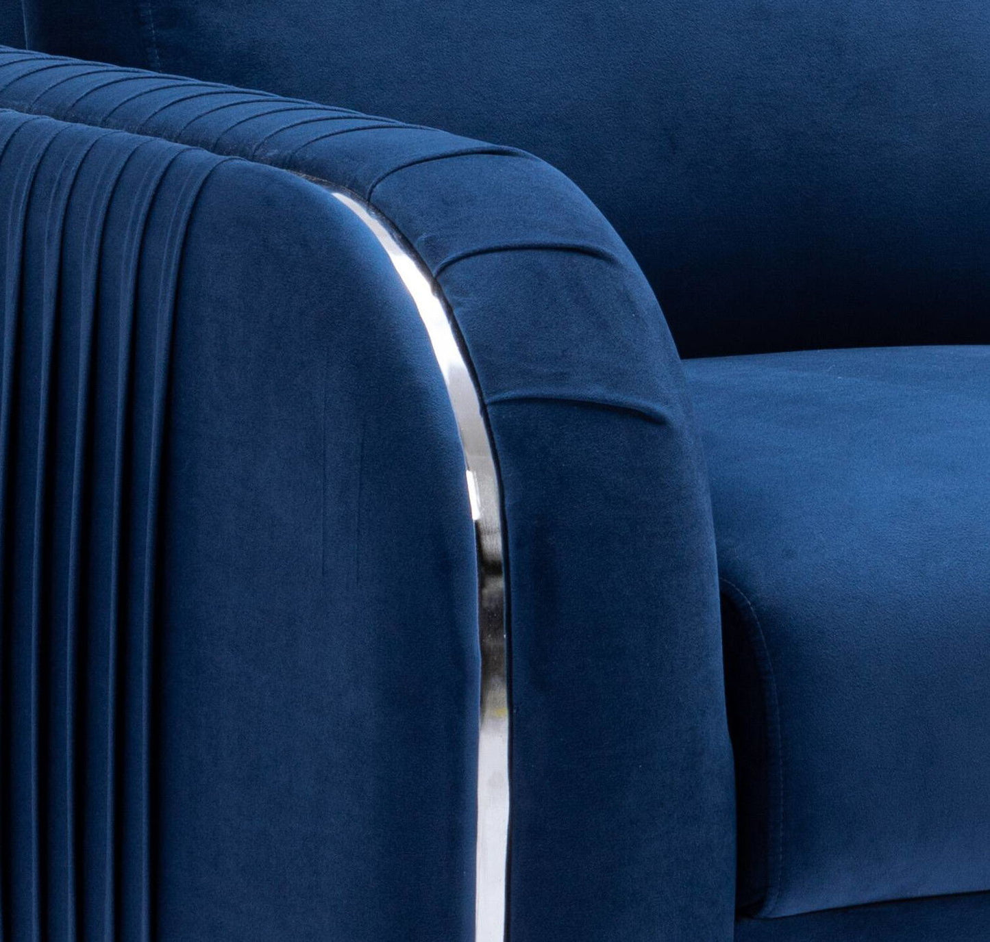 Wenona - Velvet Sofa - Blue
