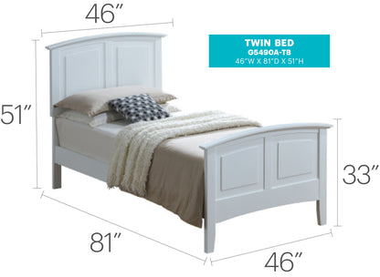 Twin Bed - White