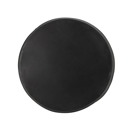 Outdoor Side Table With Lattice Design And Round Top - Black