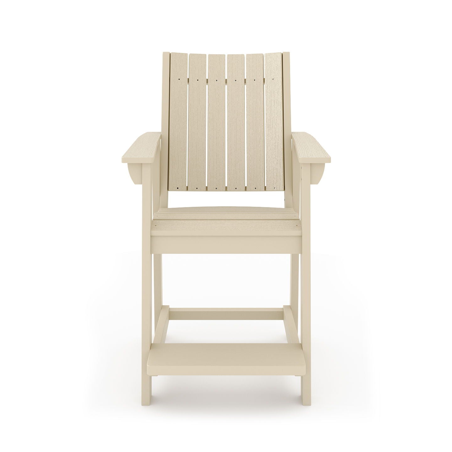 Modern Counter Chair Sleek HDPE Poly Lumber For Dining, Patio, And Garden Comfort - Beige