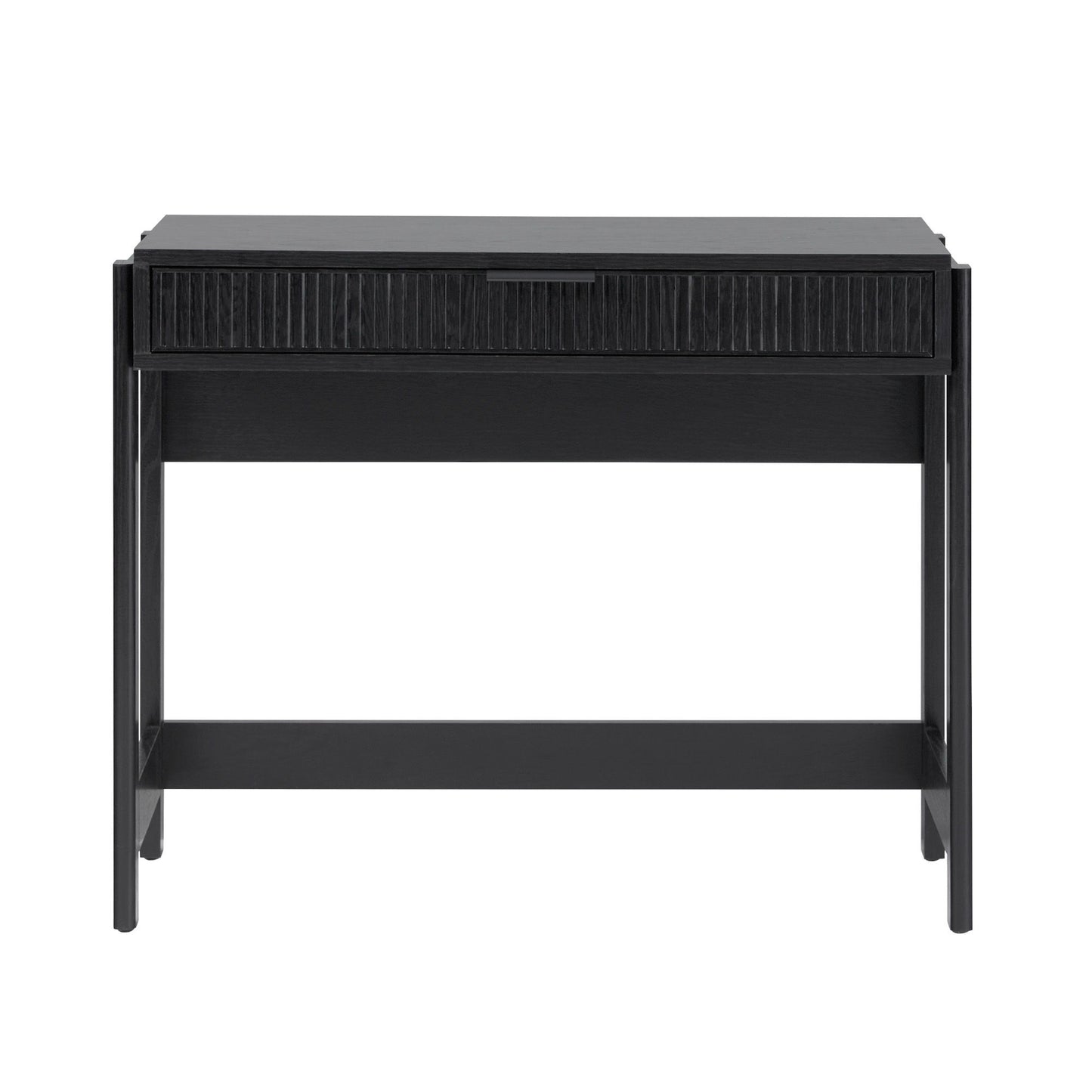 Transitional Reeded Writing Desk With Drawer - Black