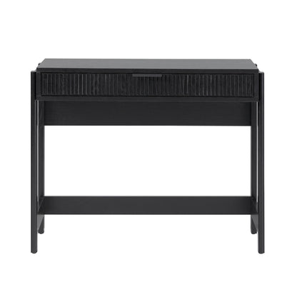 Transitional Reeded Writing Desk With Drawer - Black