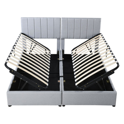 King Size Upholstered Platform Bed With A Hydraulic Storage System - Gray