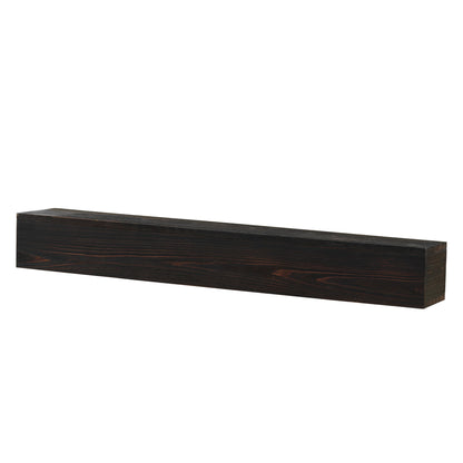 72" Rustic Wood Fireplace Mantel, Wall-Mounted & Floating Shelf For Home Decor - Espresso