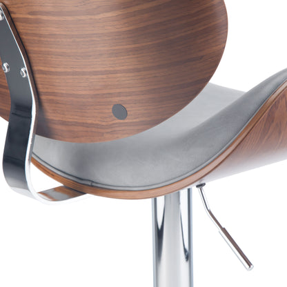 Marana - Bentwood Adjustable Swivel Bar Stool - Stone Gray