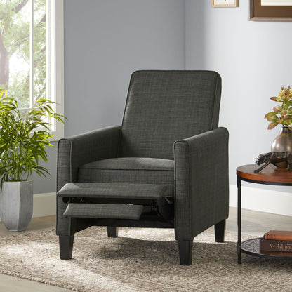 Linen Push Back Chair For Elegant Home - Dark Gray