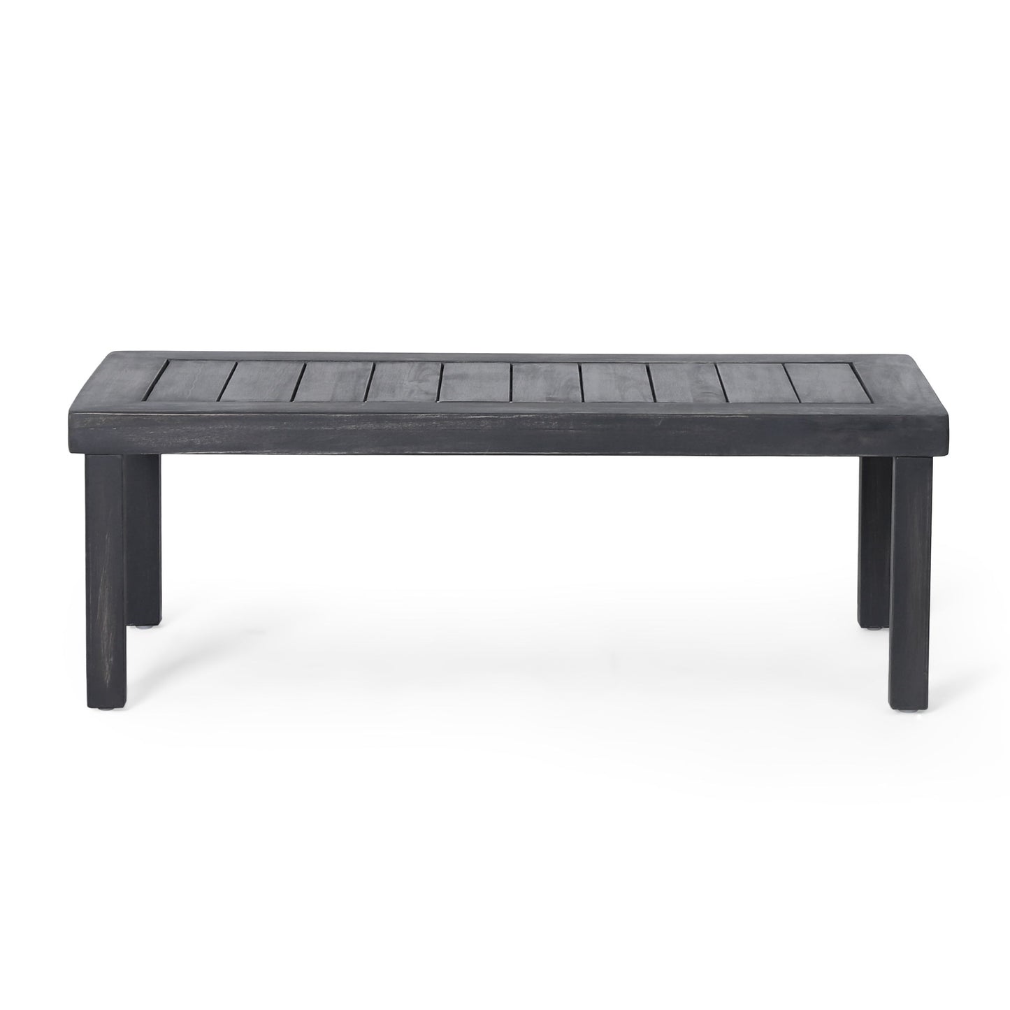 Acacia Wood Loveseat And Coffee Table Set With Cushions - Gray