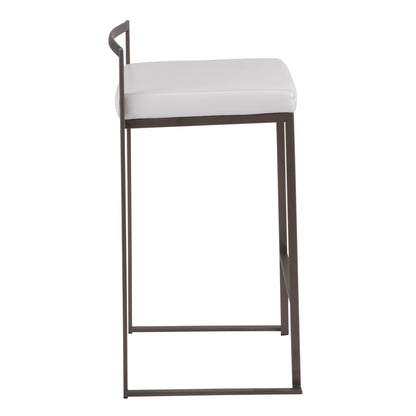 Fuji - Industrial Stackable Counter Stool (Set of 3) - White