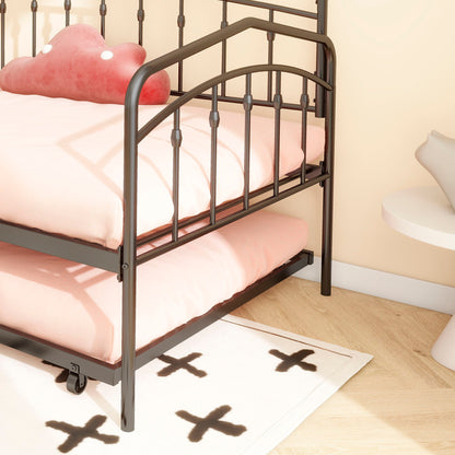 Fox - Twin Daybed With Twin Trundle - Black