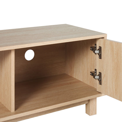 Modern Fluted Door Minimalist TV Stand For TVs Up To 65" - Coastal Oak