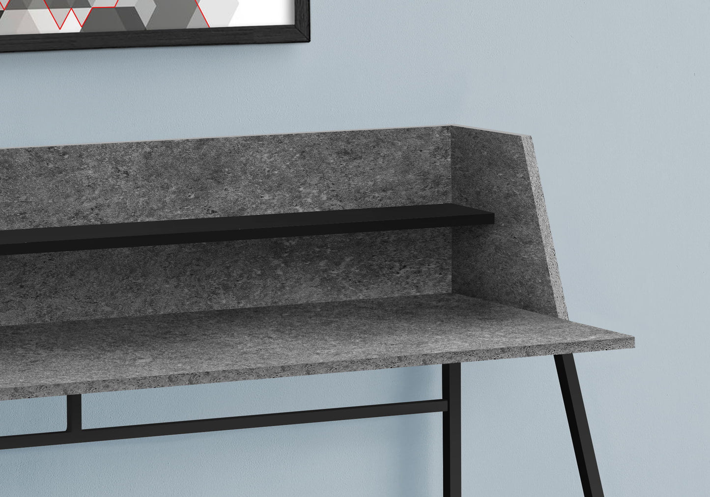 Computer Desk For Home Office, Laptop, Storage Shelves, Elegant Design - Gray