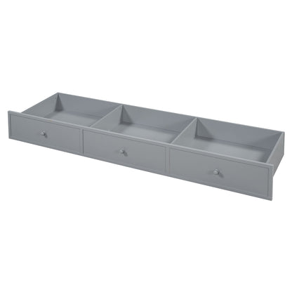 Full Size Daybed With 3 Drawers USB Ports And Desk - Gray