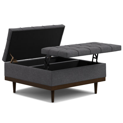 Mariah - Lift Top Table Storage Ottoman - Gray