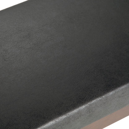 Chanelle - Mid Century Ottoman Bench - Distressed Black