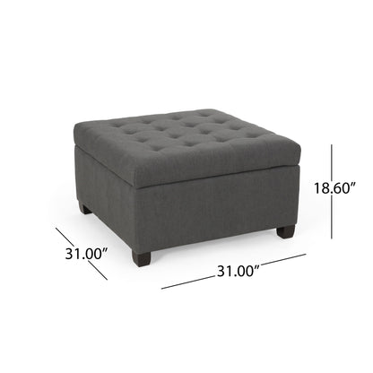 Isabella - Ottoman Contemporary Storage Solution - Dark Gray