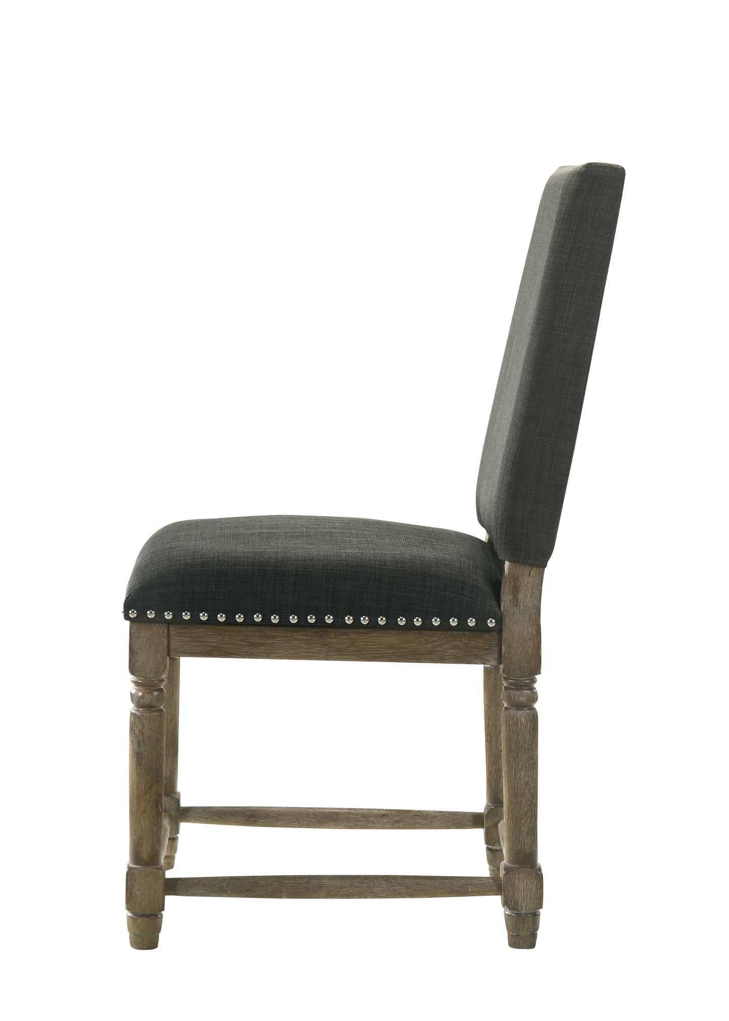 Everton - Fabric Dining Chair With Nailhead Trim (Set of 2) - Gray