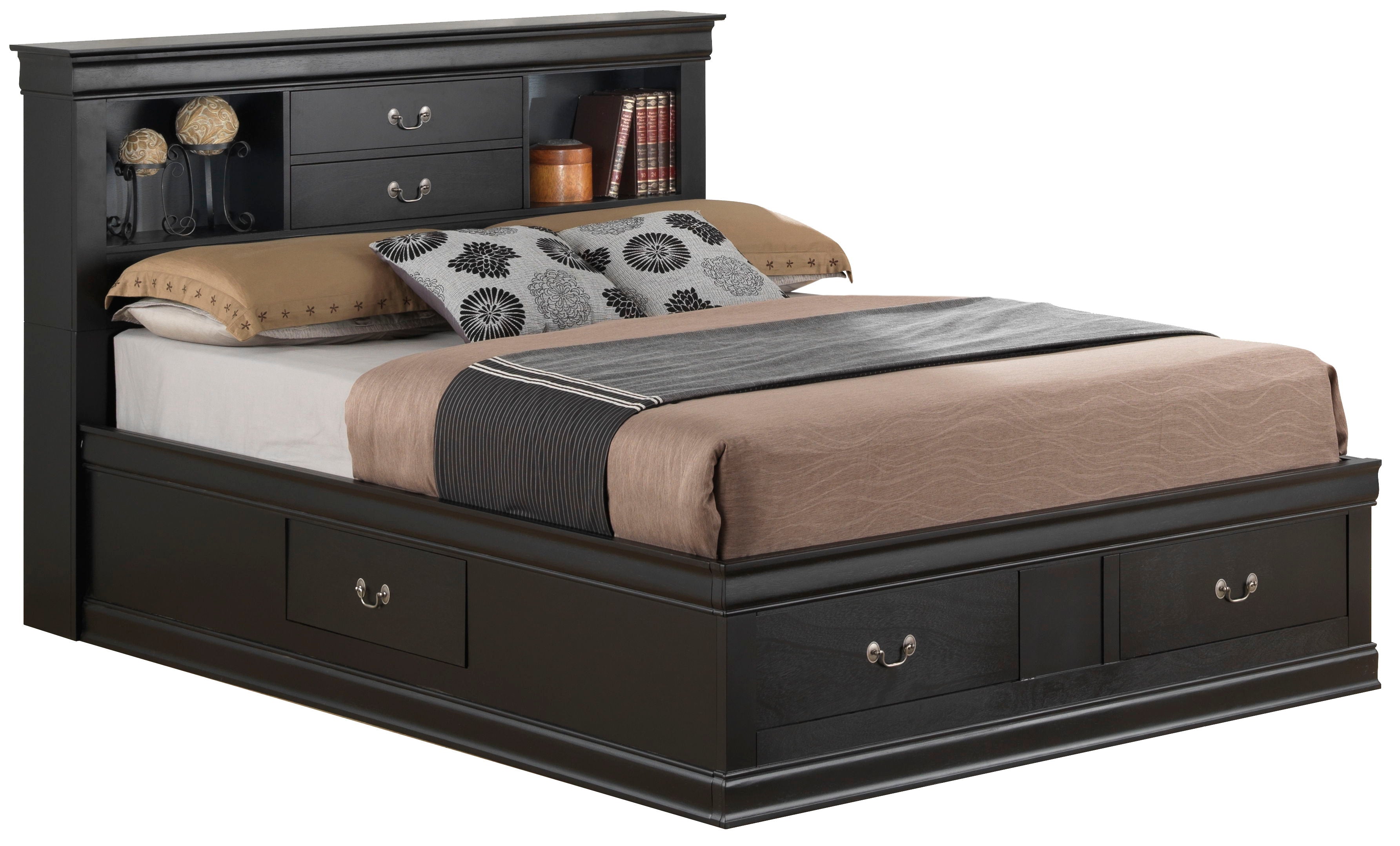 Louis Phillipe - Full Storage Bed - Black