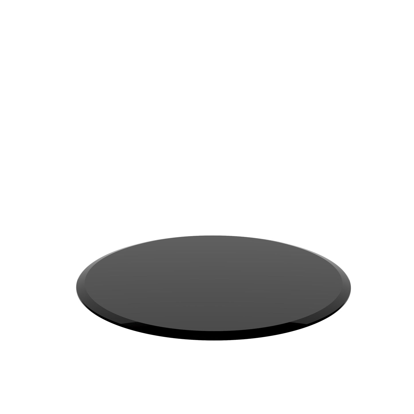 36" Round Tempered Glass Table Top Black Glass 2 / 5" Thick Beveled Polished Edge - Black