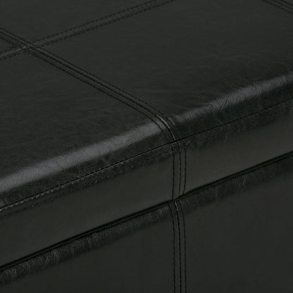 Kingsley - Large Storage Ottoman - Midnight Black
