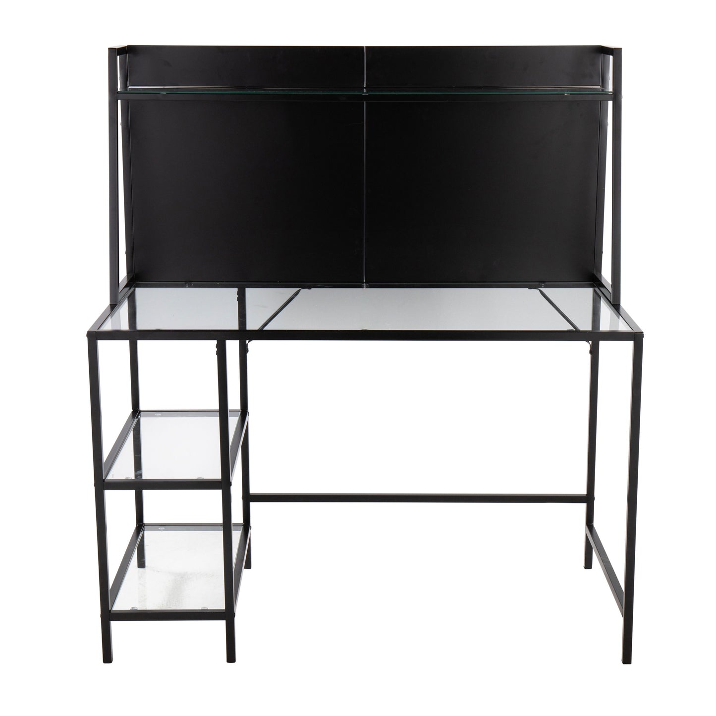 Geo - Tier Contemporary Desk - Black / Clear