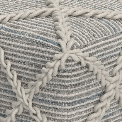 Cowan - Square Pouf - Gray / Natural