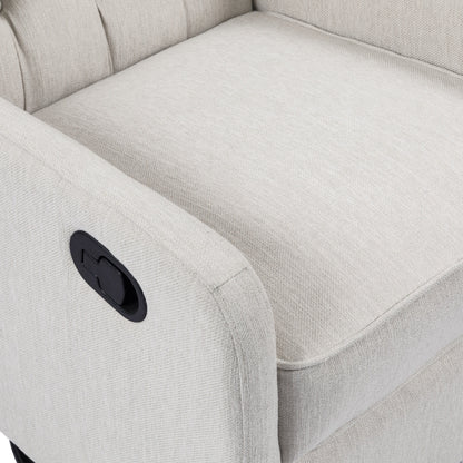 Classic Design, Manual Recliner Chair With 360 Degree Swivel - Beige