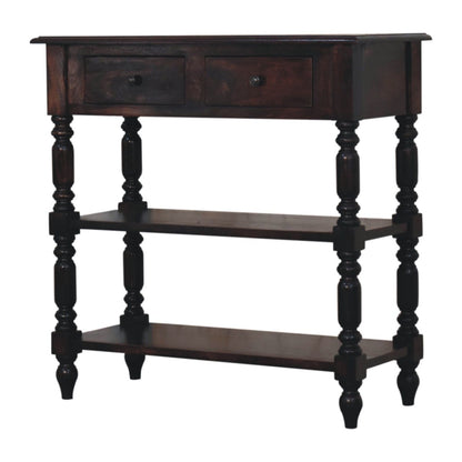 Turned Legs Side Table - Brown