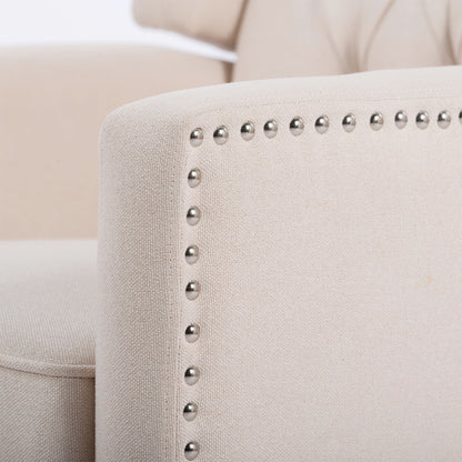 Manual Wing Chair Recliner - Beige