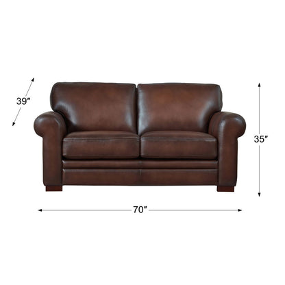 Brookfield - Leather Loveseat - Caramel