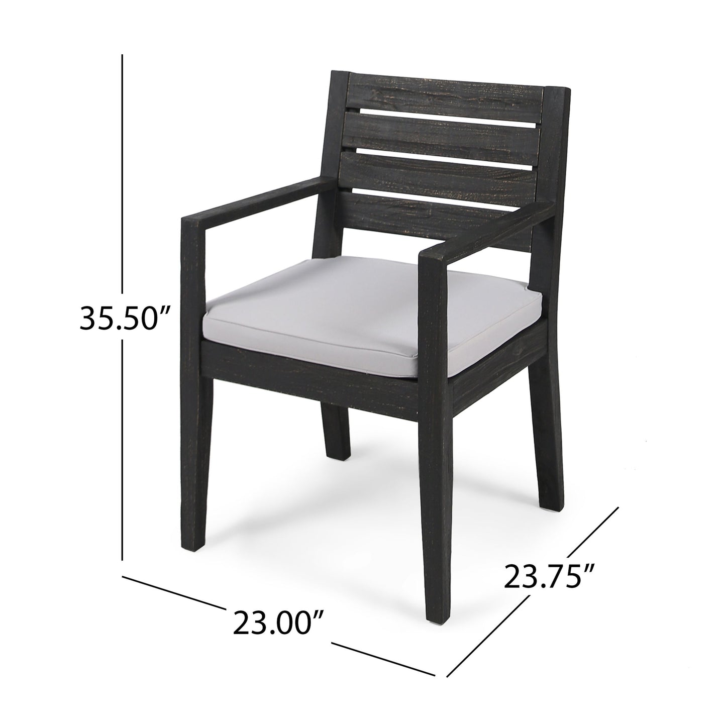 Outdoor Dining Chair (Set of 2) - Dark Gray / Light Gray - Dark Gray