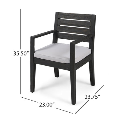 Outdoor Dining Chair (Set of 2) - Dark Gray / Light Gray - Dark Gray
