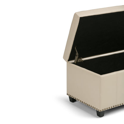 Amelia - Storage Ottoman Bench - Satin Cream