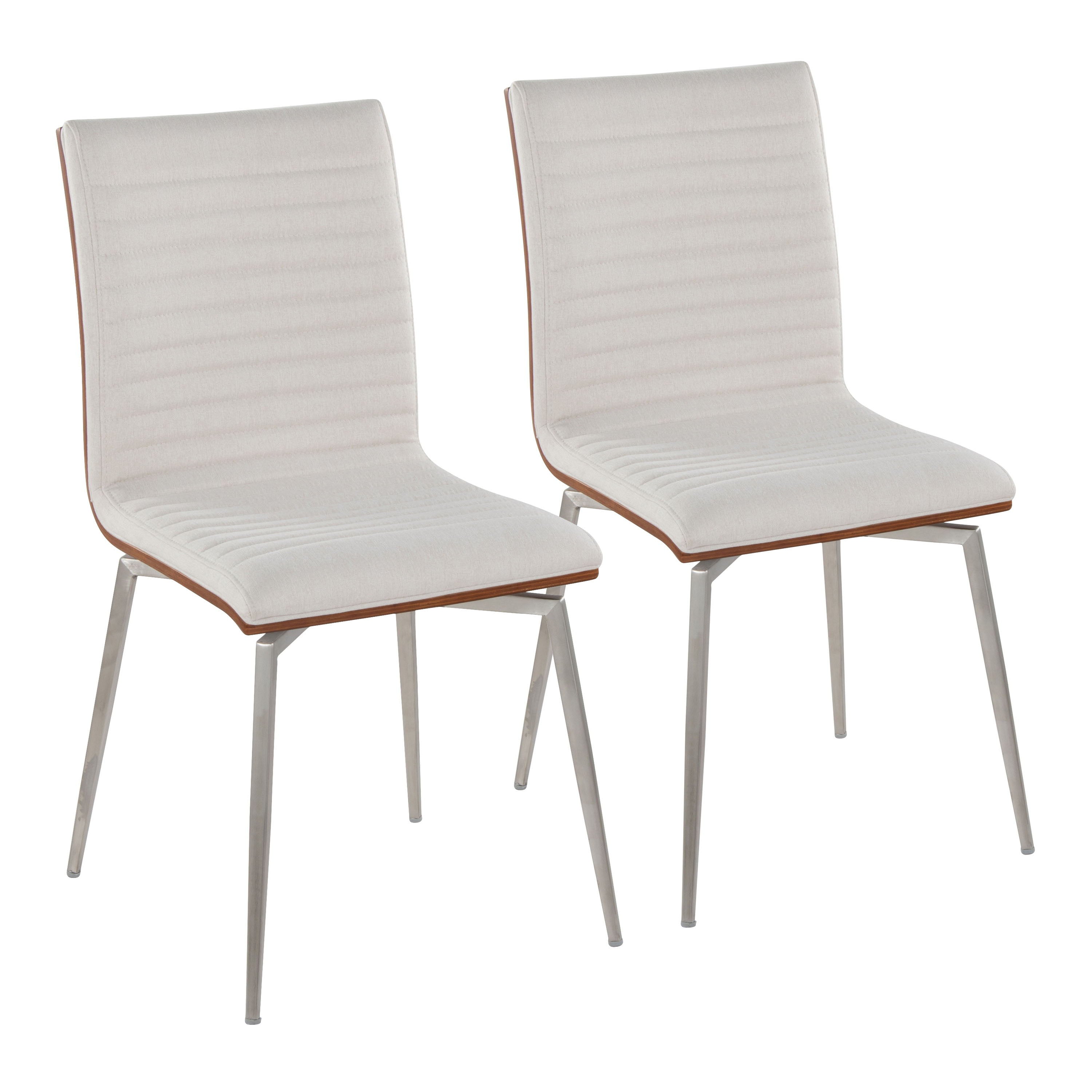 Mason - Contemporary Dining / Chair With Swivel (Set of 2) - Walnut / Cream